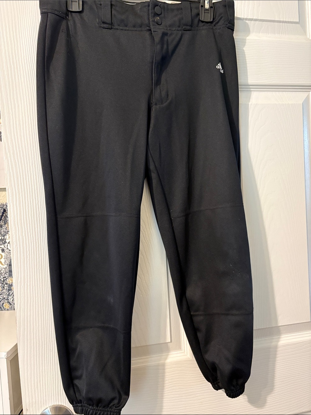 Black Athletic Baseball Jogger Pants with Small Logo